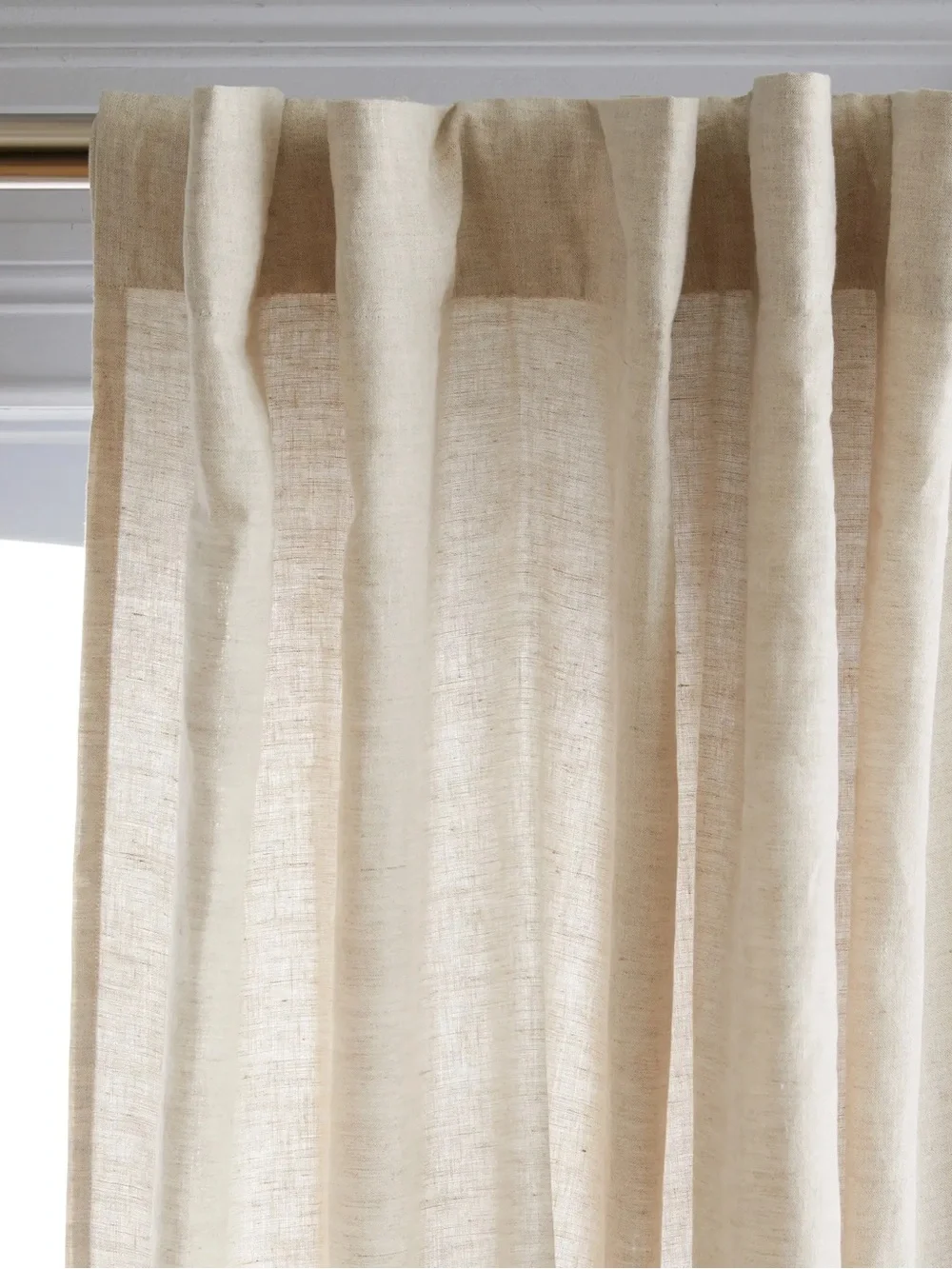 QUINCE Set Of 2 48x84 European Linen Curtains Flax 0061